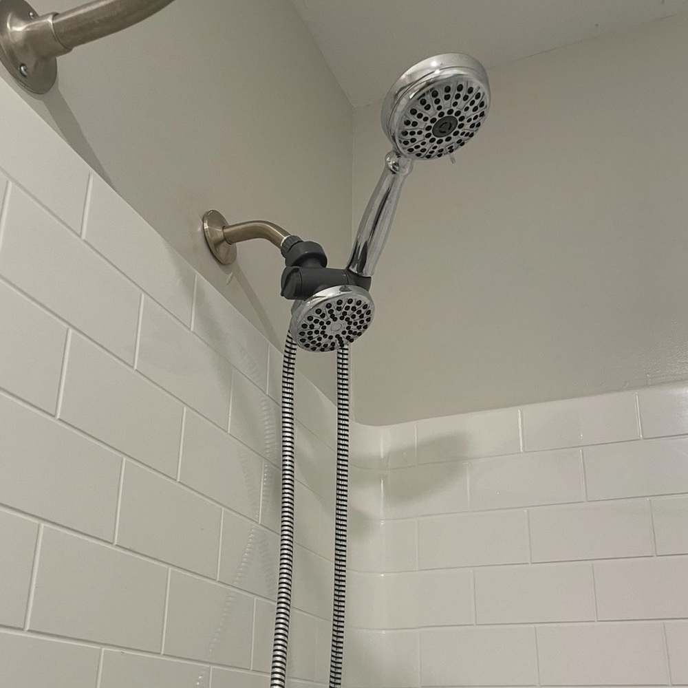 EUC Dual "2 in 1" Water Pik Hose PowerSpray+Hand Held Shower Head, All Chrome